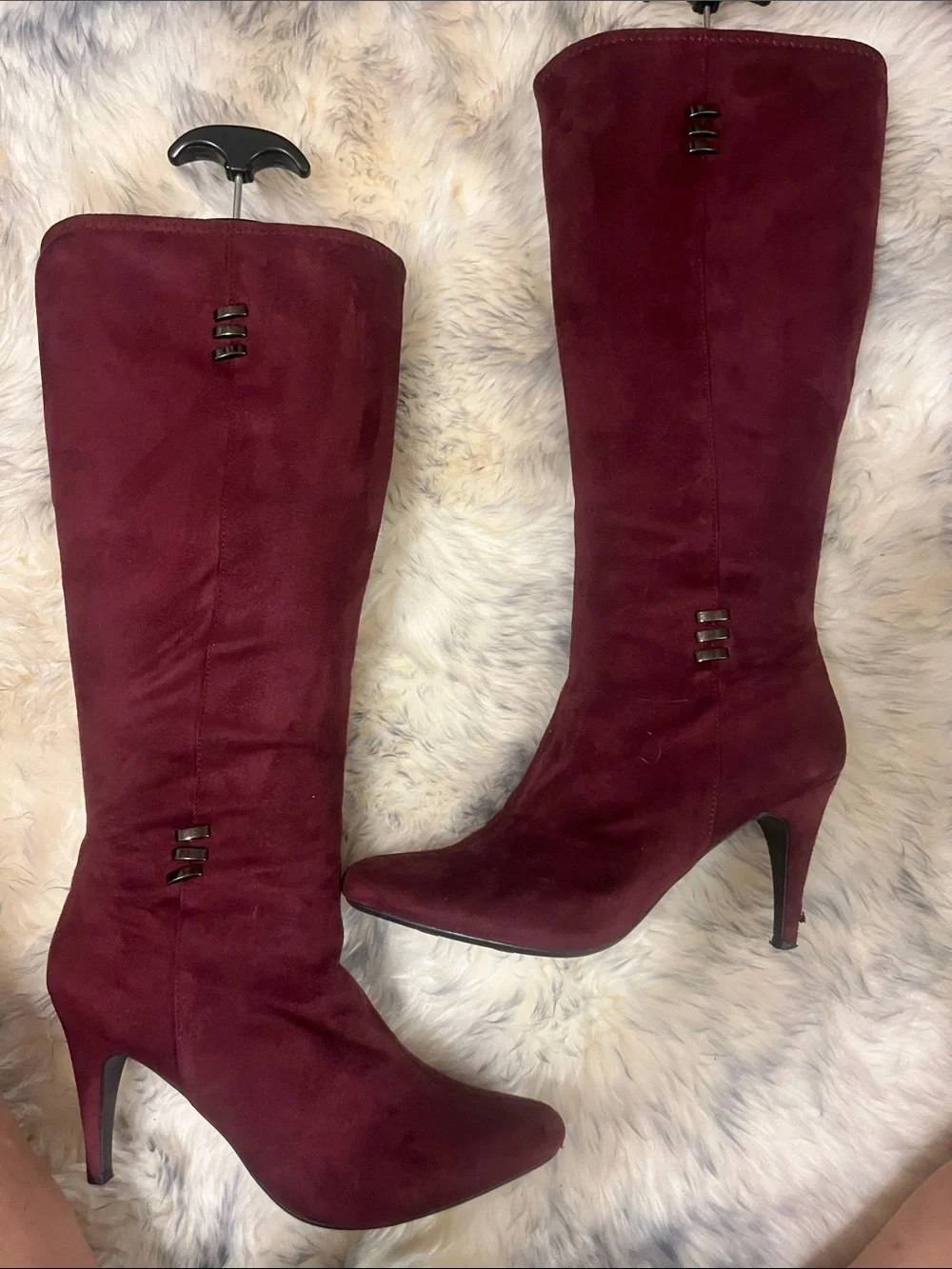 Like new Over-the-Knee Suede Boots in Burgundy definitely a beautiful burgundy